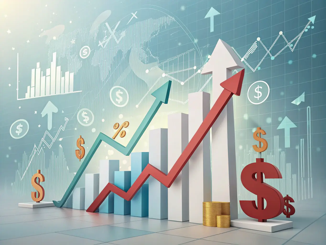 An image depicting a graph showing exponential financial growth, symbolizing the potential return on investment from financial coaching. The image is vibrant and optimistic.