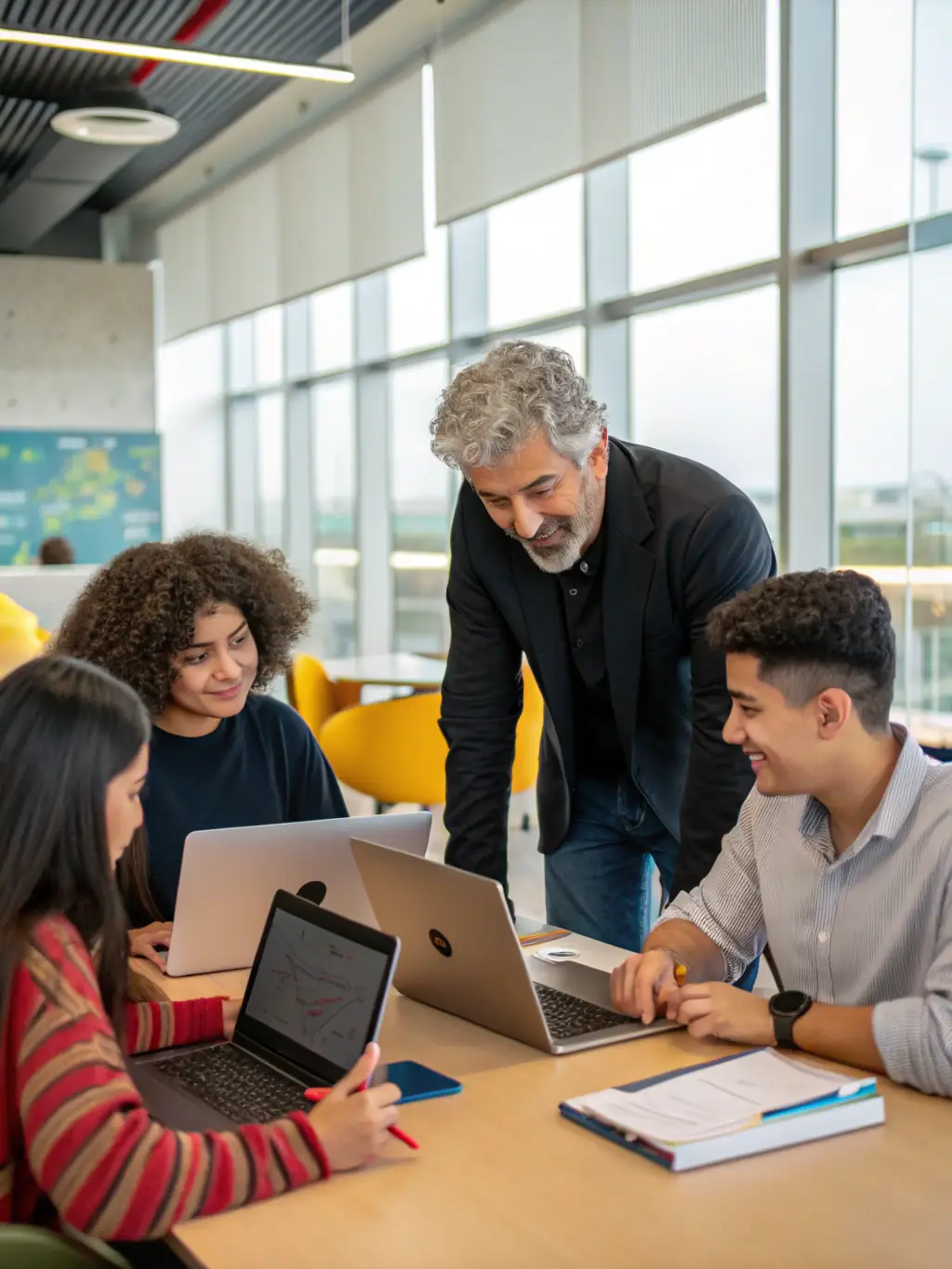 A seasoned entrepreneur mentoring a younger colleague, representing personalized financial guidance and support.