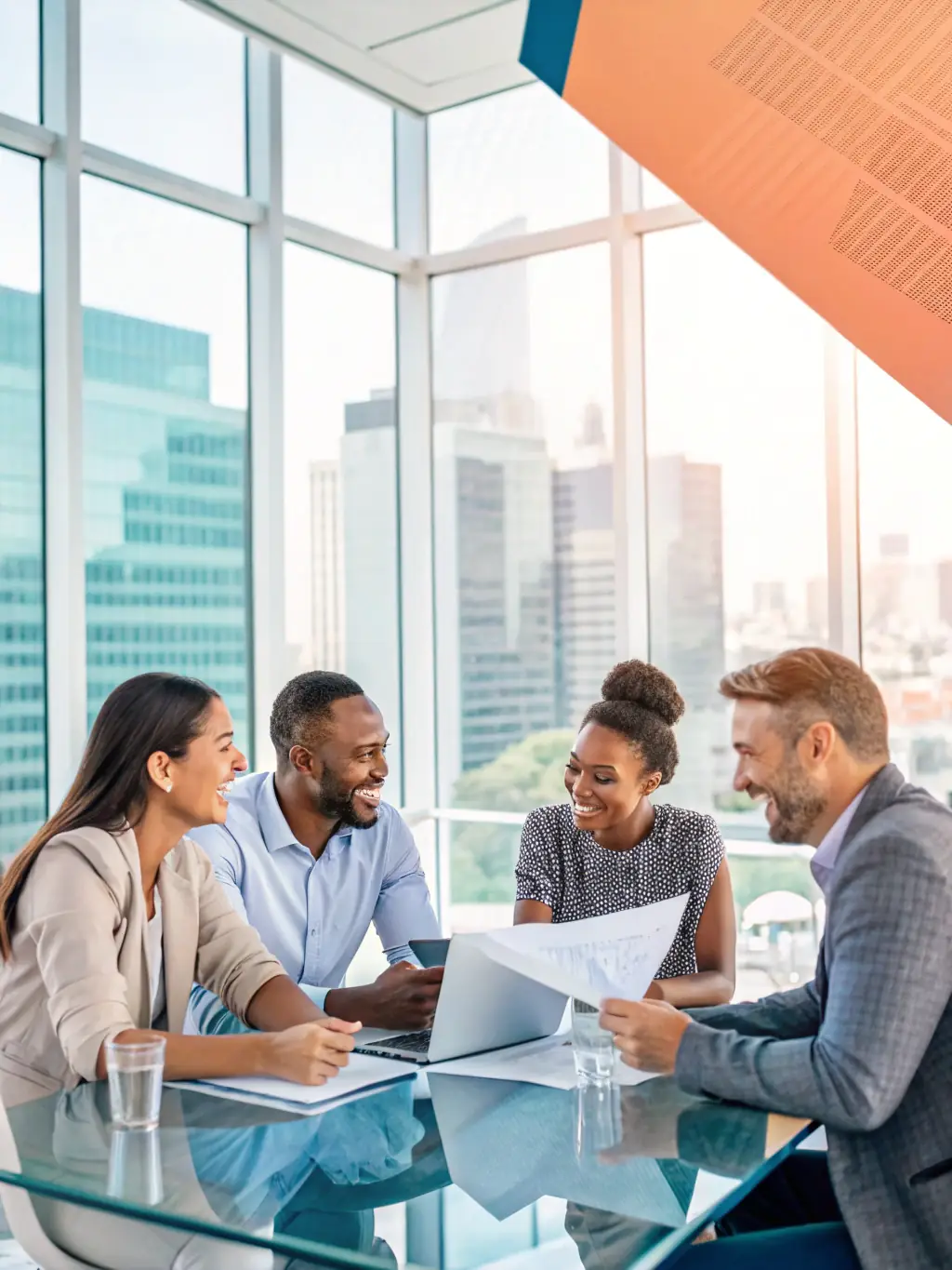 A diverse group of entrepreneurs collaborating on financial strategies, highlighting community and shared learning.